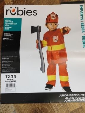 Robies Infant Junior Firefighter Costume - Red & Yellow (12-24 Months)